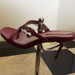 NINE WEST Ladies Sandals Size 6M Plum Color